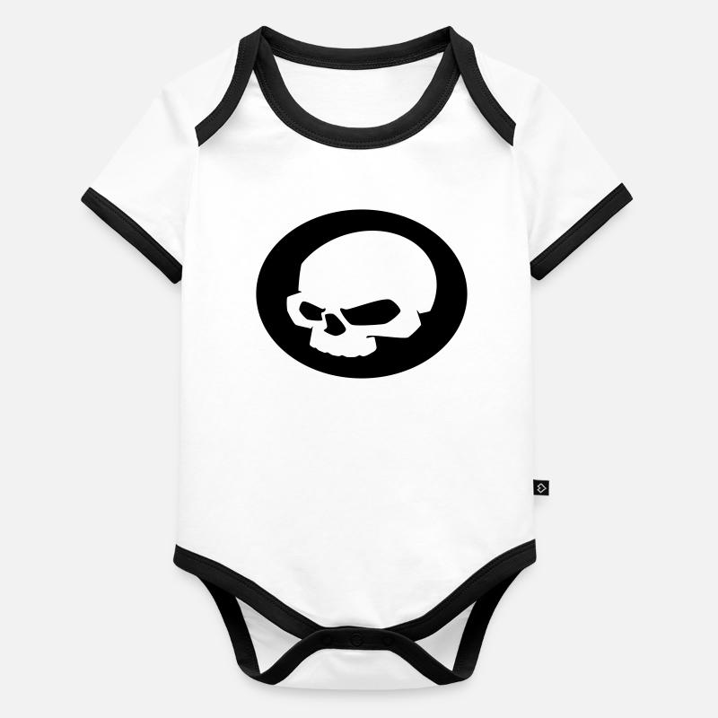 Crâne Body Bébé bio contrasté manches courtes