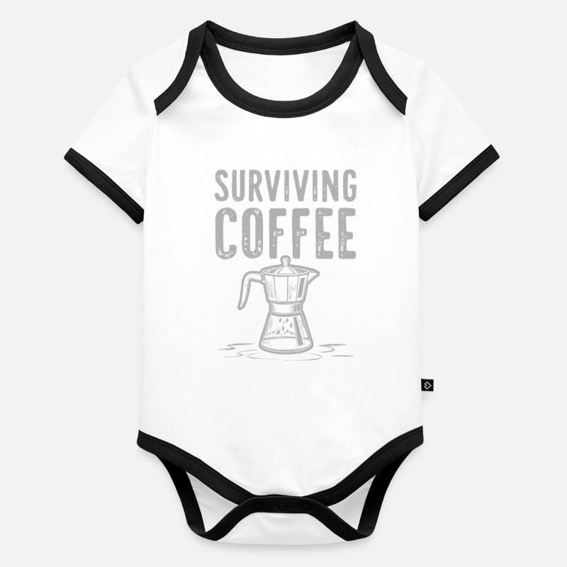 Surviving Coffee - Kaffeeliebe                     Baby Bio-Kurzarm-Kontrastbody