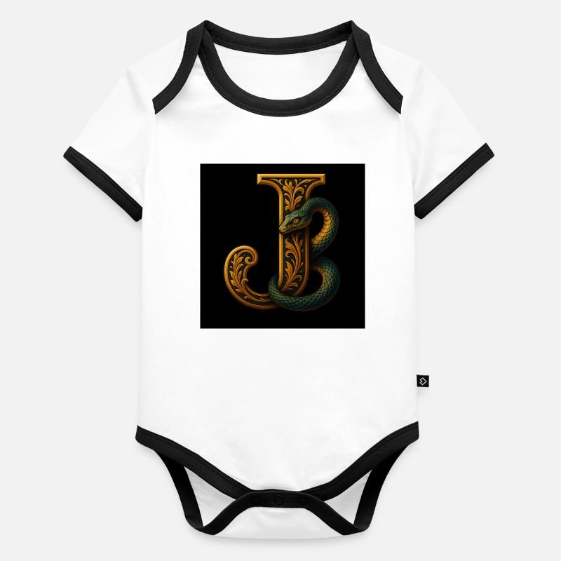 J – Magic Ornament with Basilisk Organic Baby Contrasting Bodysuit