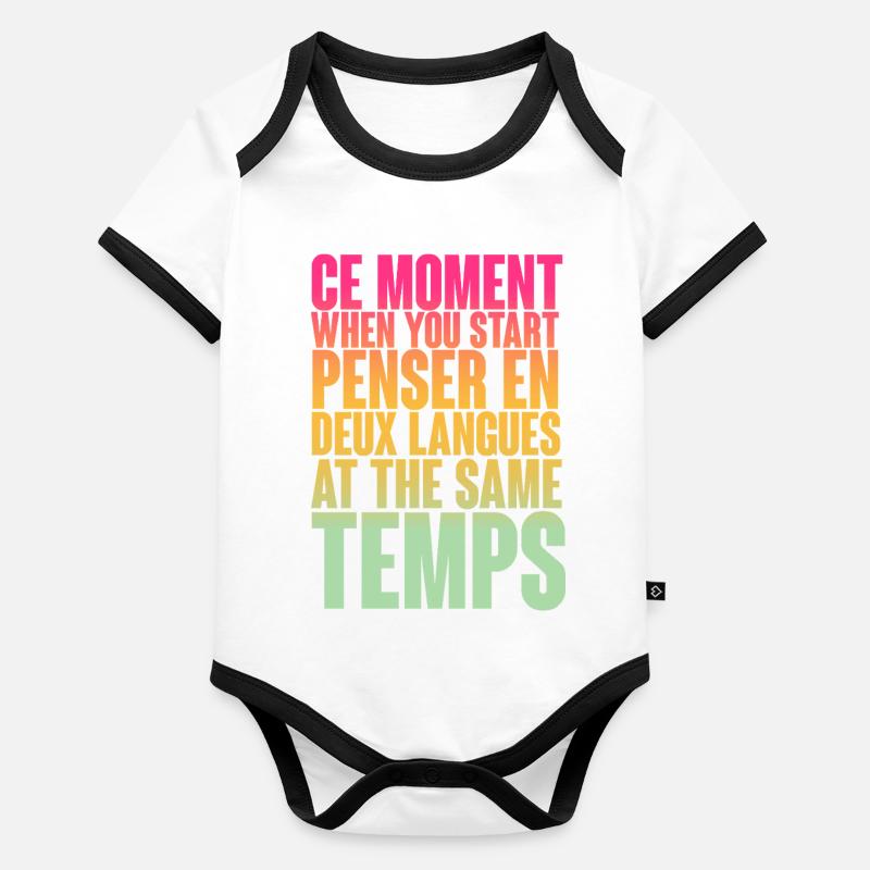 DICTON COOL POUR LES MULTILINGUES, LES INTERNATIONAUX Body Bébé bio contrasté manches courtes
