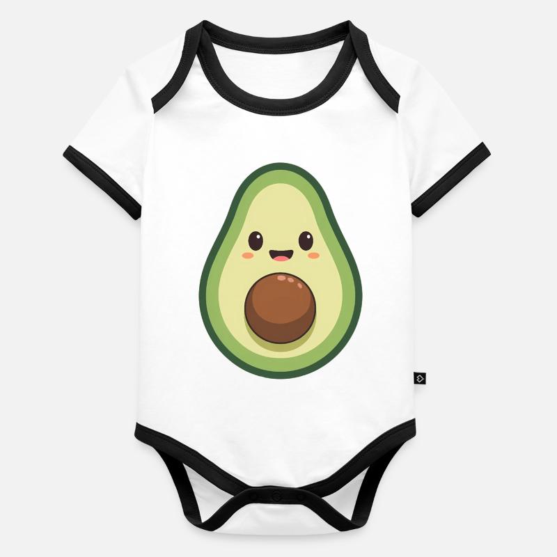 Kawaii Avocado Baby Bio-Kurzarm-Kontrastbody