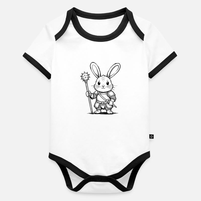 Chevalier Lapin - Logo Lapin Cool Body Bébé bio contrasté manches courtes