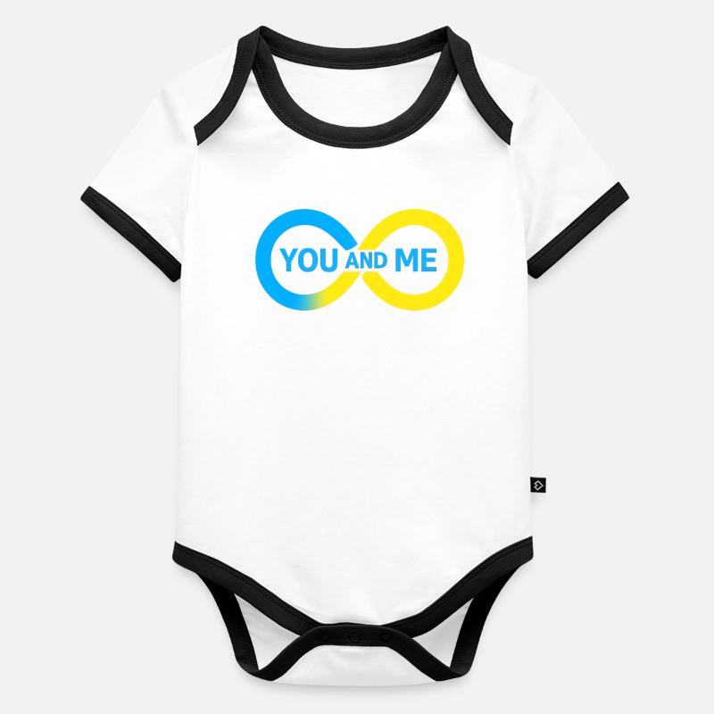 Lebendige Freundschaftsillustration Baby Bio-Kurzarm-Kontrastbody