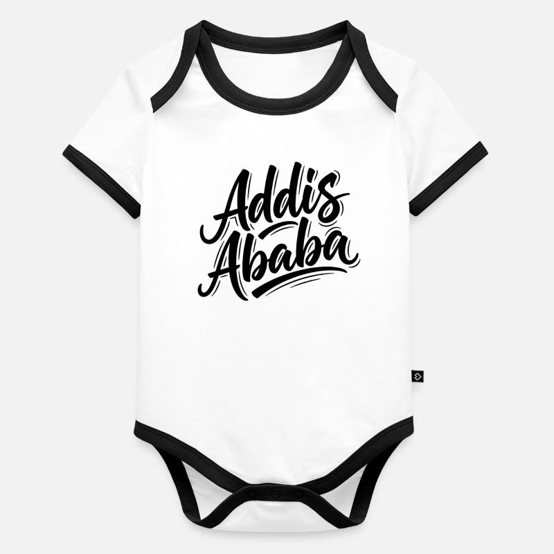 Addis-Abeba Body Bébé bio contrasté manches courtes