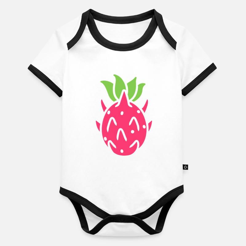 Fruit du dragon Body Bébé bio contrasté manches courtes