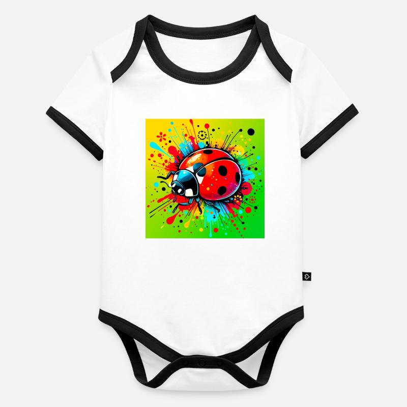 coccinelle Body Bébé bio contrasté manches courtes