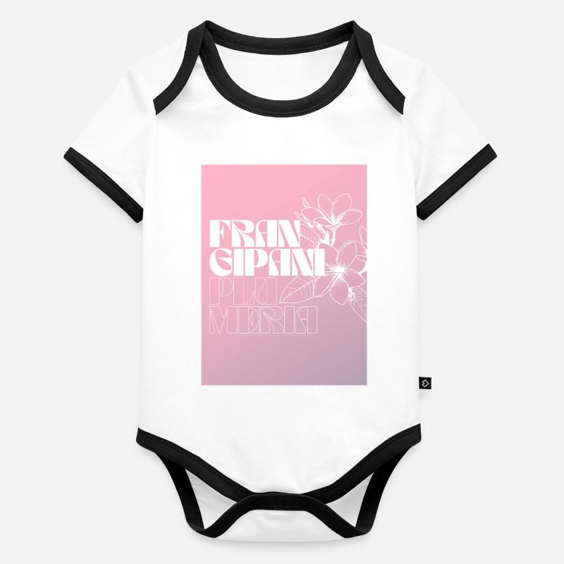 Frangipanier Plus Mera Design floral Body Bébé bio contrasté manches courtes