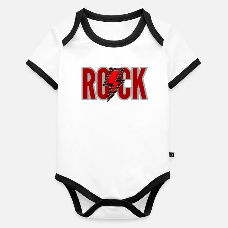 ROCK Red Logo Organic Baby Contrasting Bodysuit