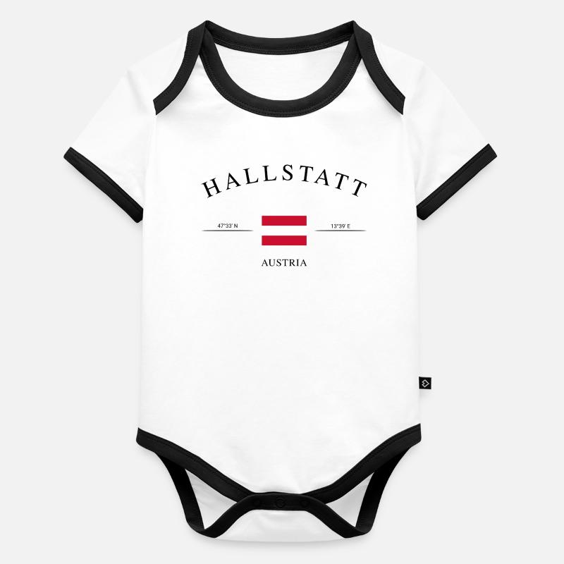 Hallstatt Austria – Holiday Souvenir & Gift Organic Baby Contrasting Bodysuit