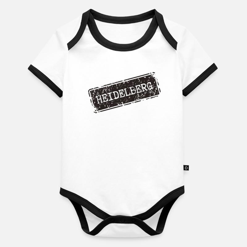 Heidelberg Stadtlogo Design Baby Bio-Kurzarm-Kontrastbody