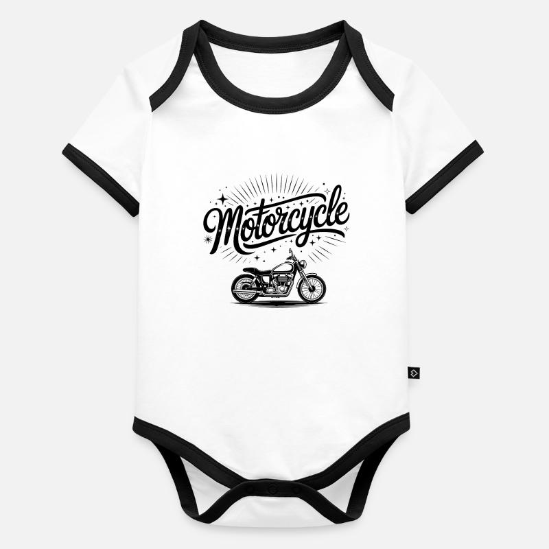 Pop - Cool Music Logo Organic Baby Contrasting Bodysuit