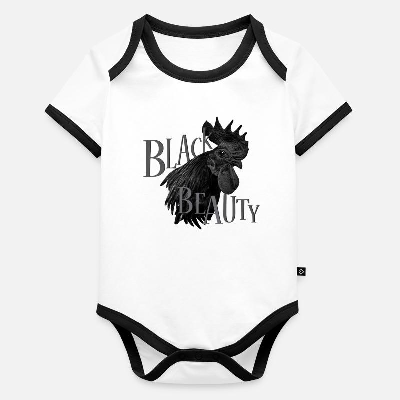 Ayam Cemani Black Beauty Organic Baby Contrasting Bodysuit