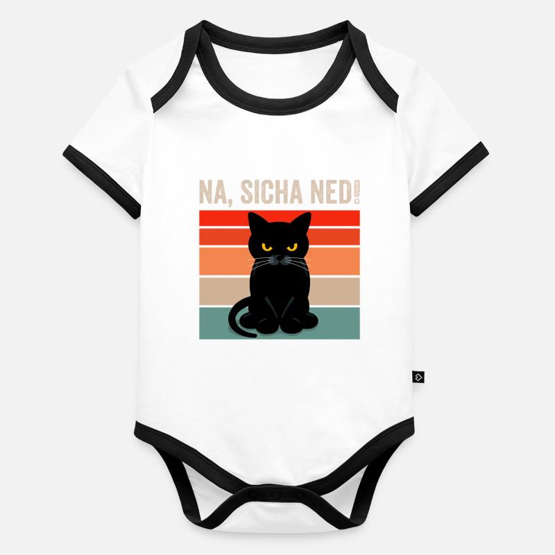 Na Sicha Ned Drôle de dicton Chat Noir Body Bébé bio contrasté manches courtes