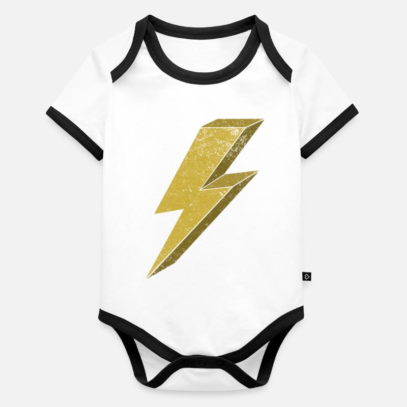 Flash dynamique en or 3D Body Bébé bio contrasté manches courtes
