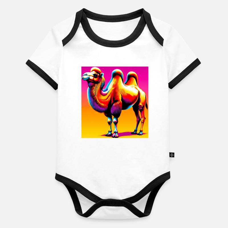 chameau Body Bébé bio contrasté manches courtes
