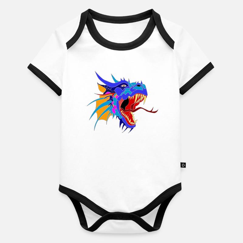 Dragon Head Organic Baby Contrasting Bodysuit