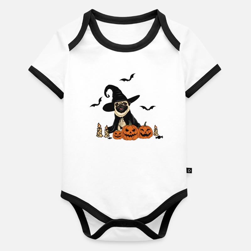 Halloween pour chiens Body Bébé bio contrasté manches courtes