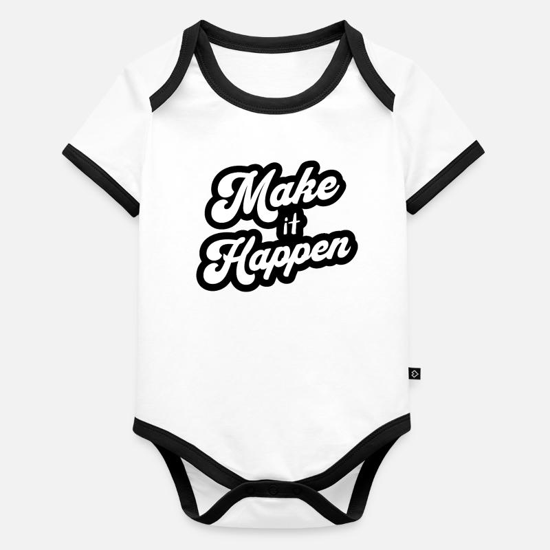 Motivation Positiv Make It Happen Baby Bio-Kurzarm-Kontrastbody