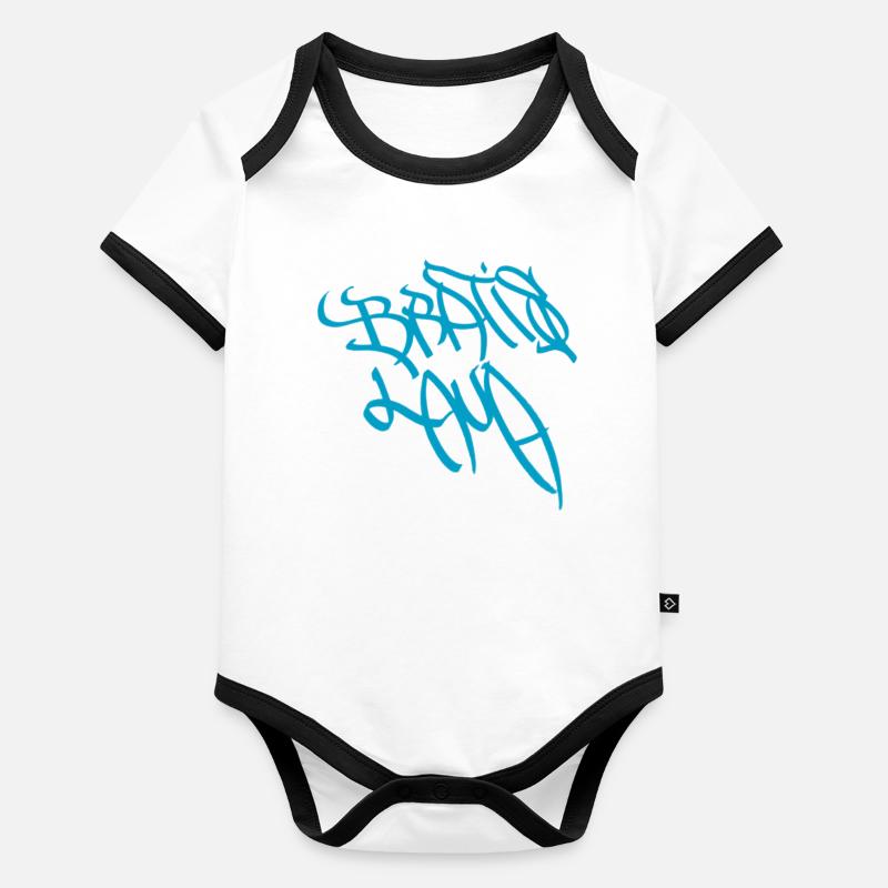 Urban Graffiti Schriftzug Design Bratislava Baby Bio-Kurzarm-Kontrastbody
