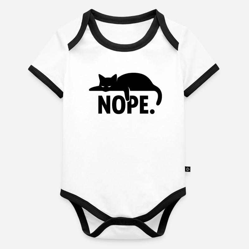 Nope Cat – Funny Minimal Design Organic Baby Contrasting Bodysuit