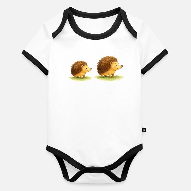 Cute hedgehogs for children's clothes Organic Baby Contrasting Bodysuit