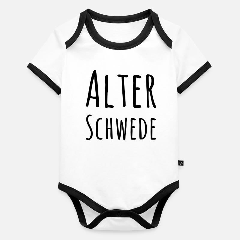 Alter Schwede Fun Design Baby Bio-Kurzarm-Kontrastbody