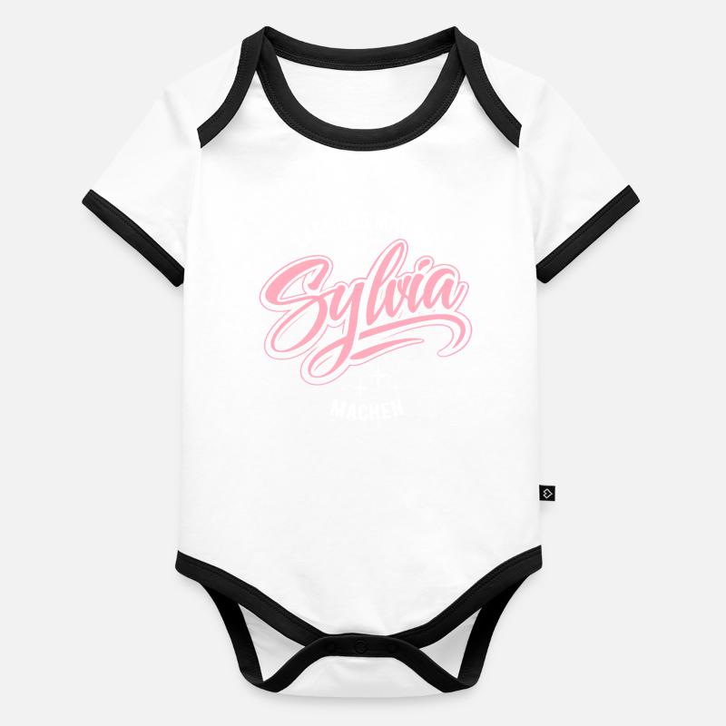 Lass das mal die Sylvia machen - Namenstag Baby Bio-Kurzarm-Kontrastbody