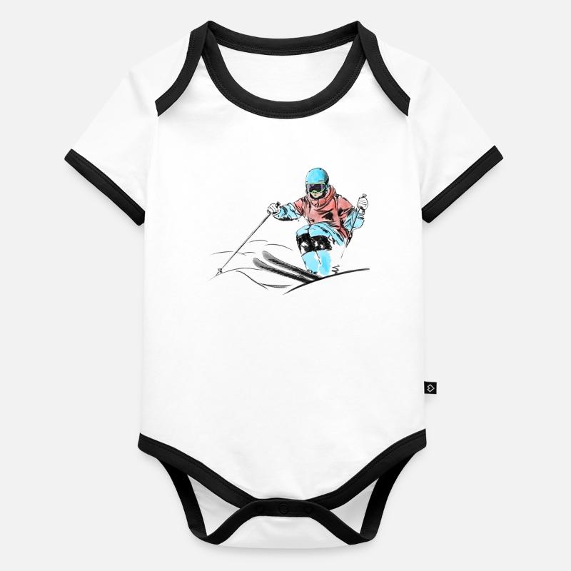 Ski de bosses Body Bébé bio contrasté manches courtes