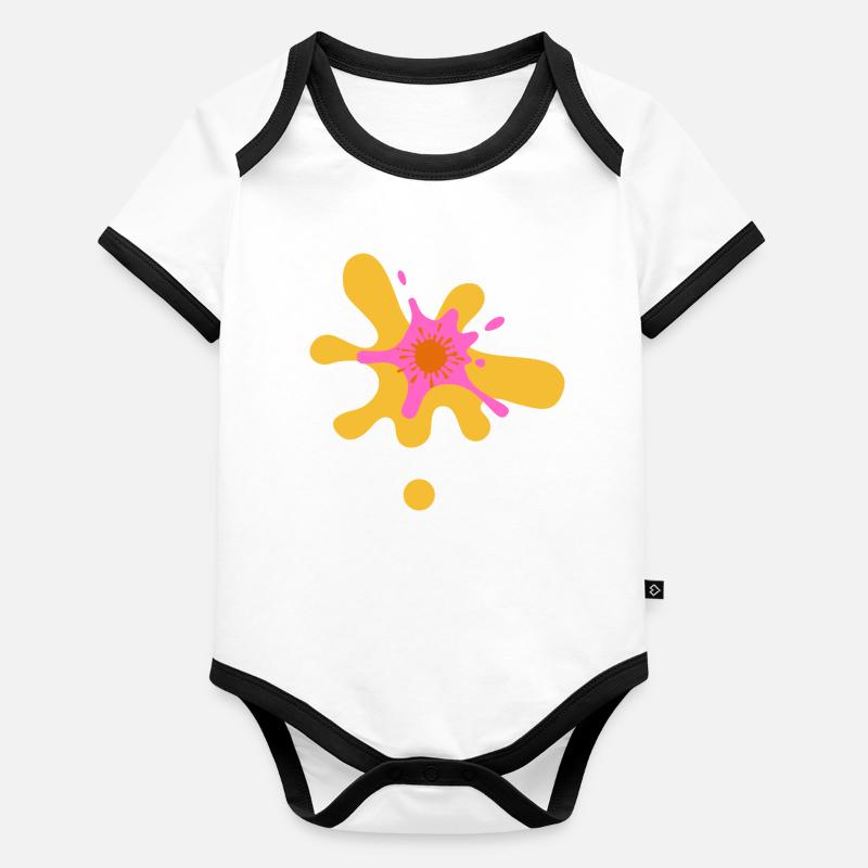 Conception artistique d’explosion de couleurs Body Bébé bio contrasté manches courtes