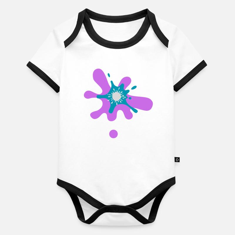 Abstrakter Farbspritzer Druck Baby Bio-Kurzarm-Kontrastbody