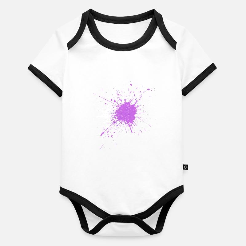 Aquarellartige Farbspritzer Baby Bio-Kurzarm-Kontrastbody