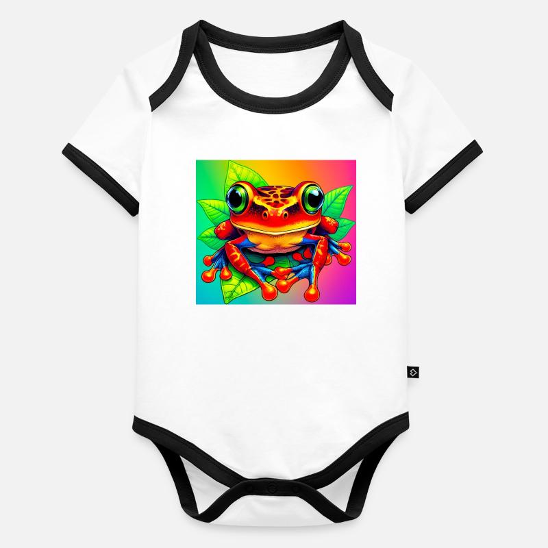 grenouille Body Bébé bio contrasté manches courtes