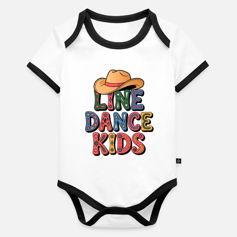 Line Dance Kids Western Baby Bio-Kurzarm-Kontrastbody