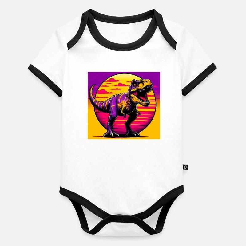 Dinosaurier Baby Bio-Kurzarm-Kontrastbody