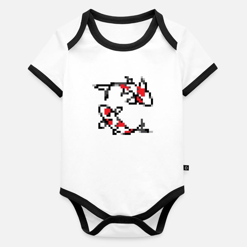 pixelart koi Organic Baby Contrasting Bodysuit