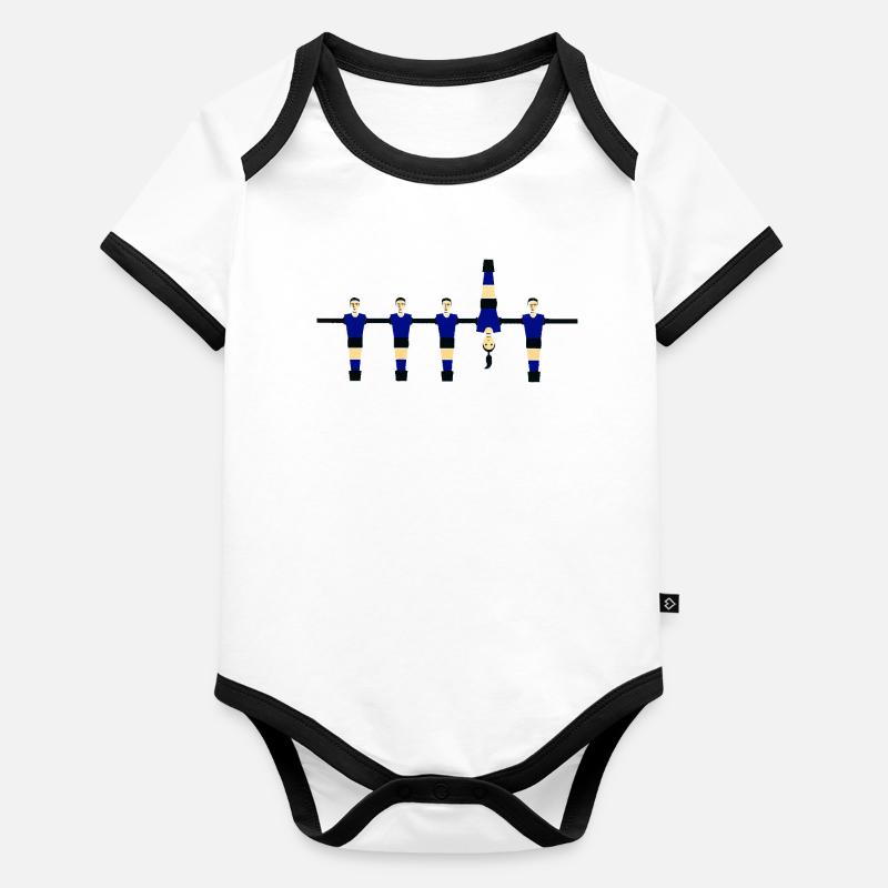 Figures bleues stylisées Body Bébé bio contrasté manches courtes
