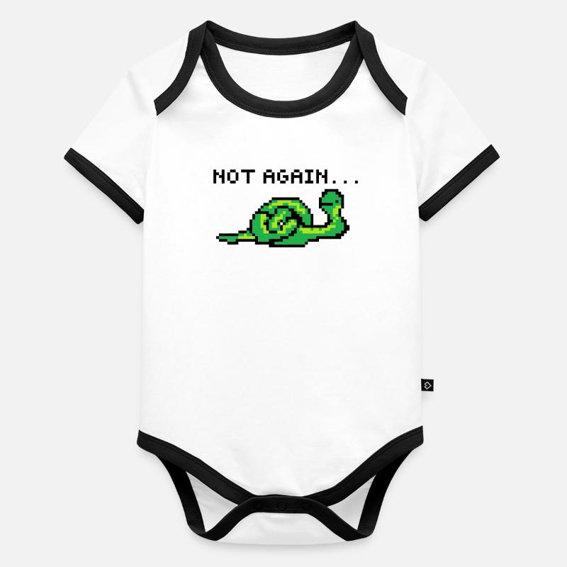 Pixelart Serpent Body Bébé bio contrasté manches courtes
