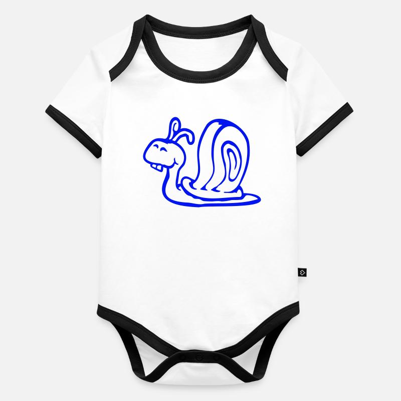escargot Dents De Lapin Mignon Mignon Heureux Drôle Body Bébé bio contrasté manches courtes