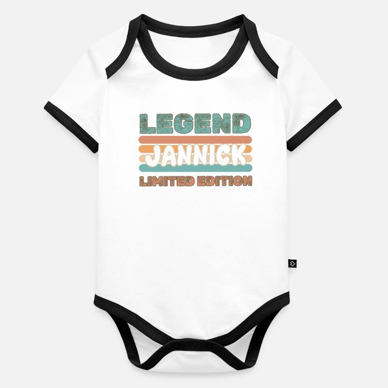 First name Jannick Organic Baby Contrasting Bodysuit