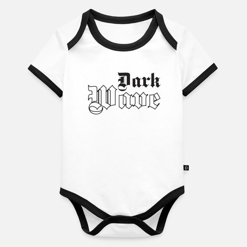 Dark Wave music Gothic Typography Organic Baby Contrasting Bodysuit