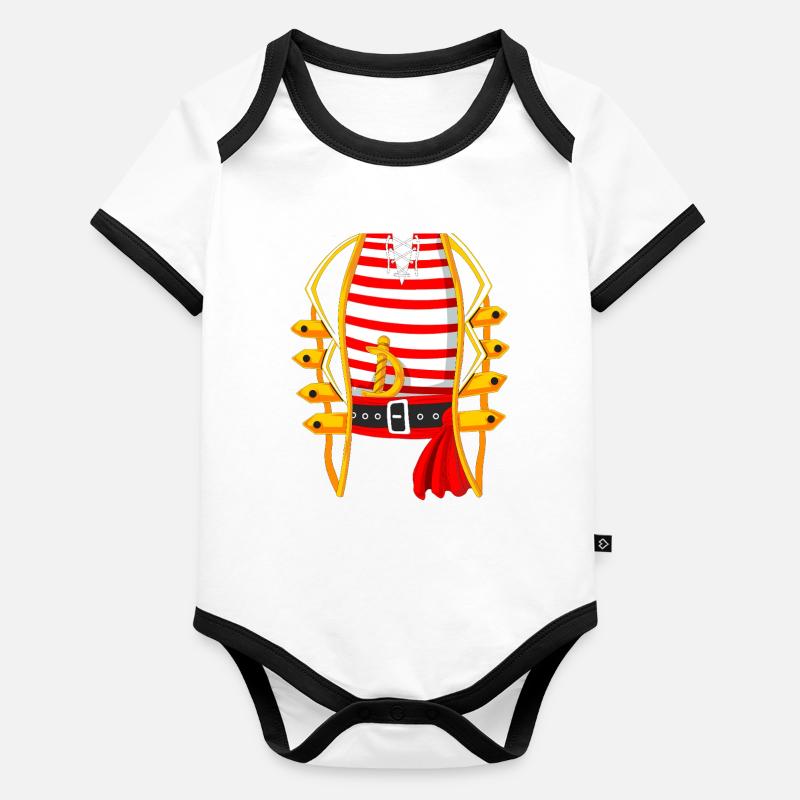 Drôle de costume de pirate Body Bébé bio contrasté manches courtes