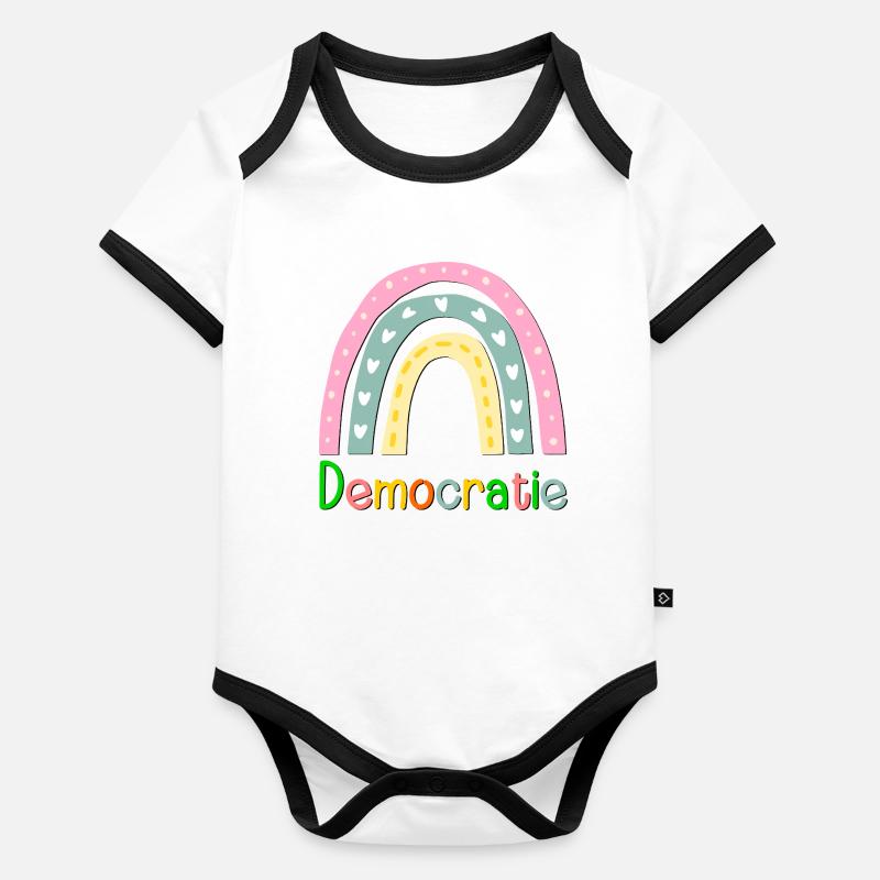 Rainbow Democracy Organic Baby Contrasting Bodysuit