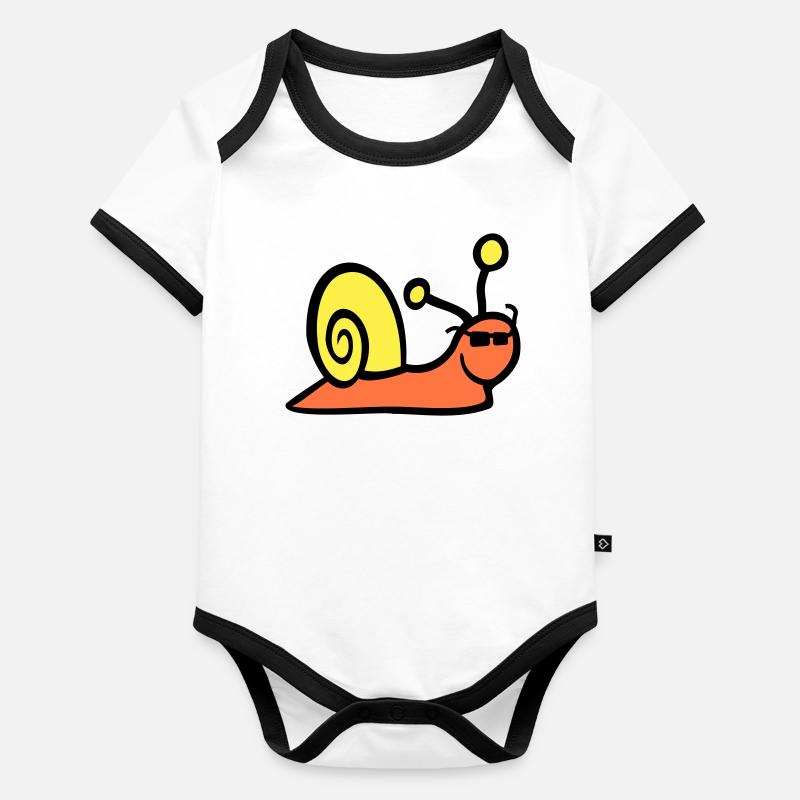 Escargot Lunettes de soleil Mignon Mignon Heureux Cool Body Bébé bio contrasté manches courtes