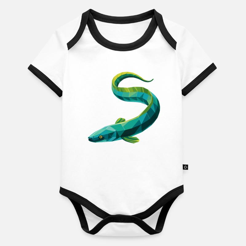 Aal - Cooles Low Poly Logo Baby Bio-Kurzarm-Kontrastbody