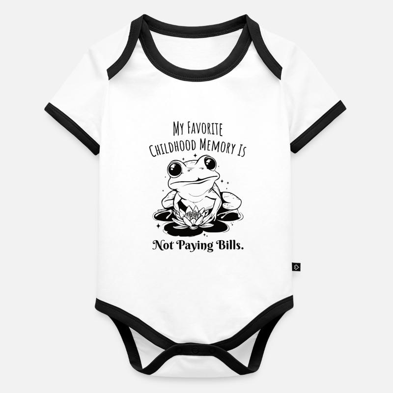 Childhood Memory Frog Not Paying Bills Organic Baby Contrasting Bodysuit