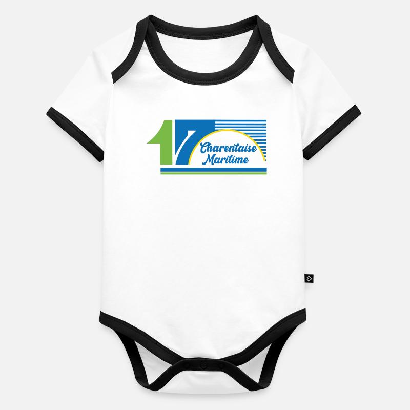 Charentaise Maritime Body Bébé bio contrasté manches courtes