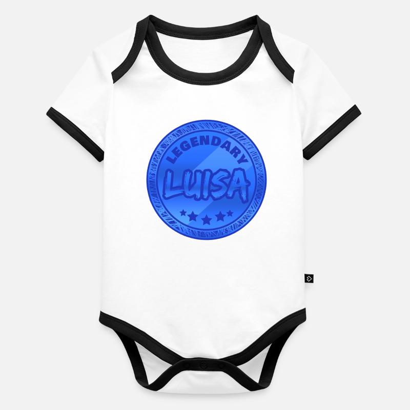 Prénom Luisa Body Bébé bio contrasté manches courtes