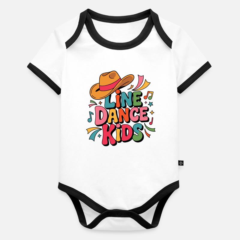 Line Dance Kids Farbenpracht Baby Bio-Kurzarm-Kontrastbody
