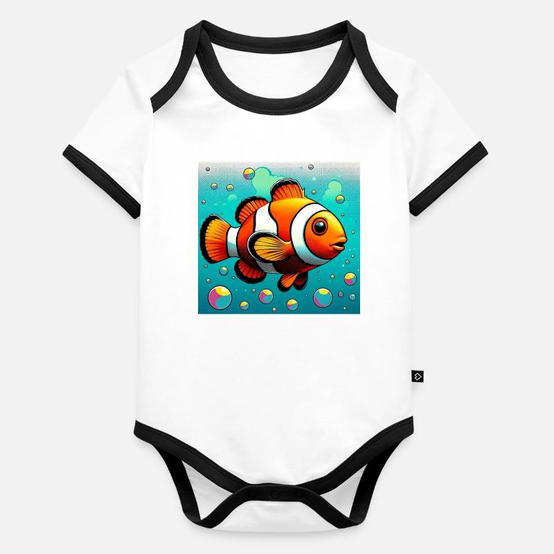 Clownfisch Baby Bio-Kurzarm-Kontrastbody