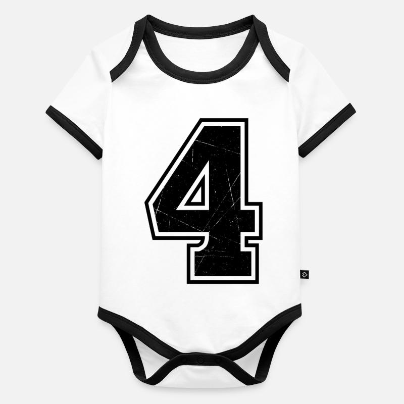 Vier Baby Bio-Kurzarm-Kontrastbody